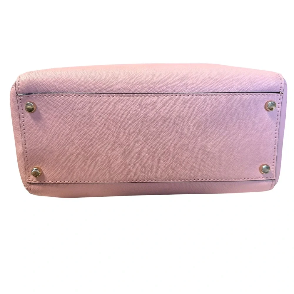 Kate Spade New York Pink Saffiano Leather Satchel Handbag Gold Hardware